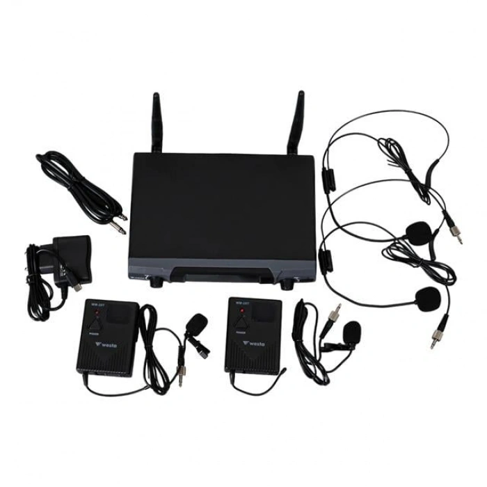 Westa WM-202T 1 Alıcı + 2 Yaka (Lavalier) Kablosuz Uhf Mikrofon Seti