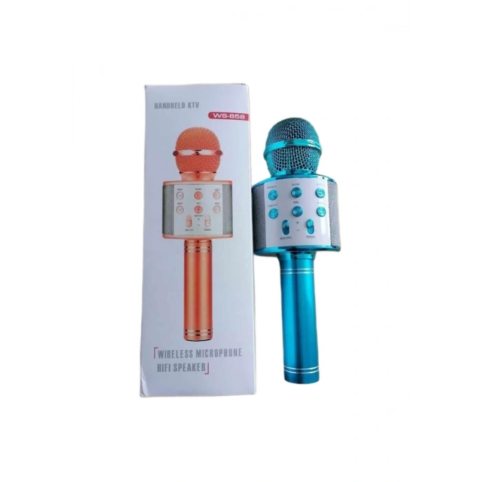 WS-858 Karaoke Mikrofon ve Hoparlör Mavi