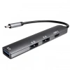 Fully S-802K 4ü 1 Arada USB-A Type-C Hub Dönüştürücü Alüminyum Gövde Ultra İnce Tasarım