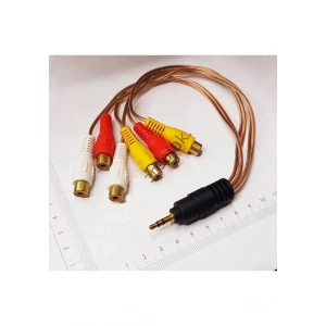 3,5mm Erkek Stereo - 6 RCA Dişi - 30CM 5+1 Kablo