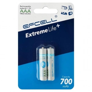 Efcell Extreme Life+ AAA 700mAh 1.2V Şarj Edilebilir Ni-MH Pil (2li Paket)