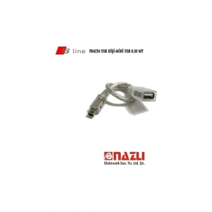 Fk 4234 Usb Dişi / Mini 5 Pin Usb Şeffaf Kablo