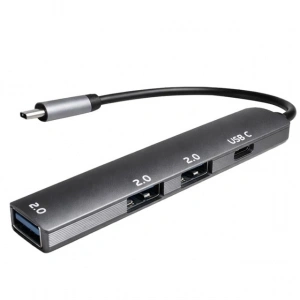 Fully S-802K 4ü 1 Arada USB-A Type-C Hub Dönüştürücü Alüminyum Gövde Ultra İnce Tasarım