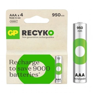 GP Recyko 950mAh Ni-MH AAA Şarjlı İnce Kalem Pil 4lü Paket