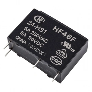 Hongfa HF46F 24-HS1 24V DC 5A Mini Güç Rölesi (4 Pin PCB Tipi)