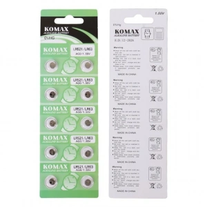 Komax AG-0 Alkalin LR521/379 Düğme Pil 10lu Paket