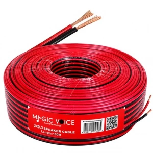 Magicvoice MV-29559 2x0.50mm Siyah Kırmızı 100 Metre CCA Hoparlör Ses Kablosu