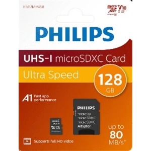 Philips FM12MP45B/00 128GB Class10 UHS-I U1 TF Adaptörlü Micro SDXC Hafıza Kartı