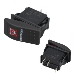 PowerMaster Macaratör Sembollü Işıklı 3 Pinli On-Off 12-24V Marin Switch