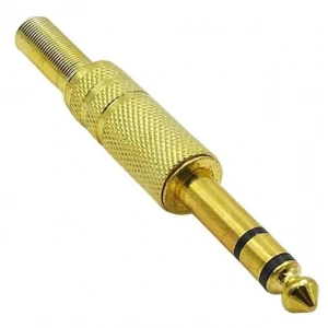 Powermaster PM-2227 Gitar Jack Stereo Sarı Gold Metal