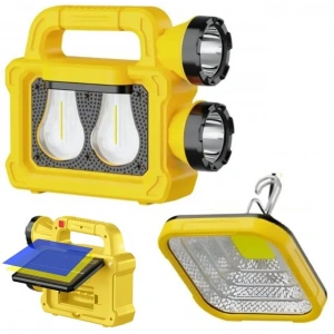 Powermaster PM-26930 Solar Panelli 6 Işık Modlu Powerbank Özellikli 2400mAh Type C Giriş 5V Led Kamp Feneri