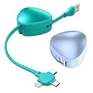 PowerMaster PM-29662 3ü 1 Arada Cep Boy Makaralı 120cm 5 Kademeli Şarj Kablosu