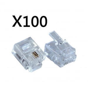 Rj11 Konnektör Rj11 6P2C Konnektör Jack 100 Adet