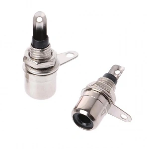 Tos Fiş RCA Şase Konnektör Somunlu Siyah