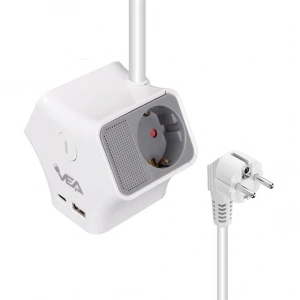 Vea VE-G903YC 3lü USB+ Type-C Girişli Anahtarlı 1.5 Metre Grup Priz