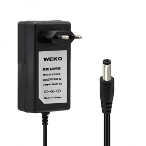 Weko 14.4 Volt - 1 Amper 5.5*2.5 Uçlu Plastik Işıklı Kasa Priz Tip Adaptör