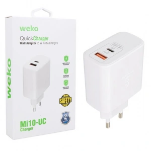 Weko WK-21446 S11-UC 25 Watt 3.0 Amper Type-C + USB Telefon Şarj Başlık Adaptörü