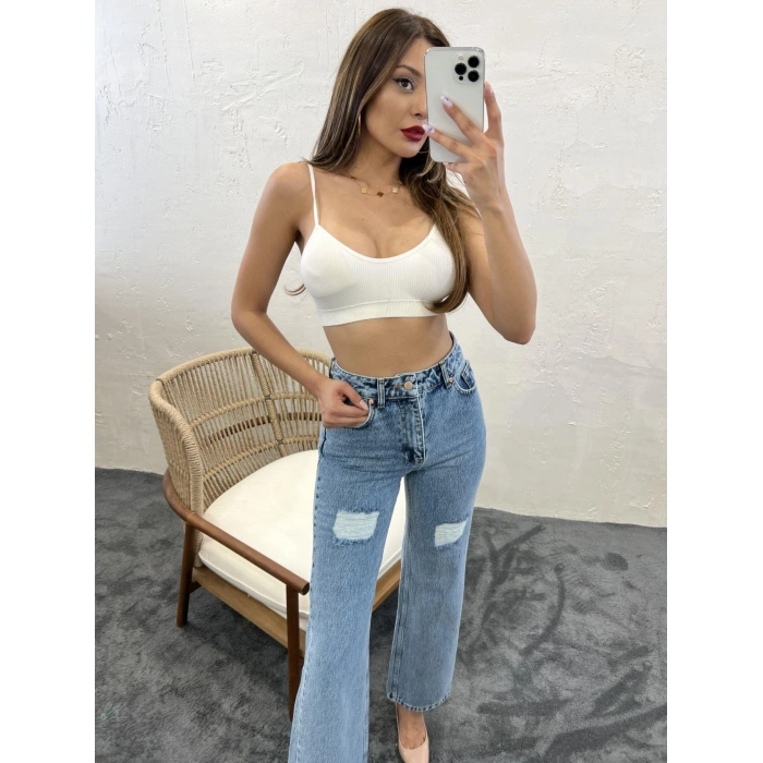 6373 DENİM SLIM PALAZZO FIT-MAVİ