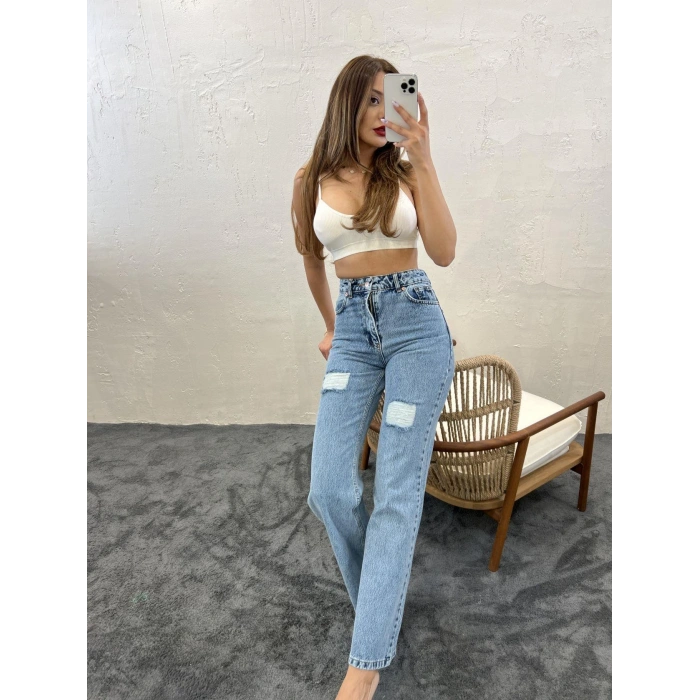 6373 DENİM SLIM PALAZZO FIT-MAVİ