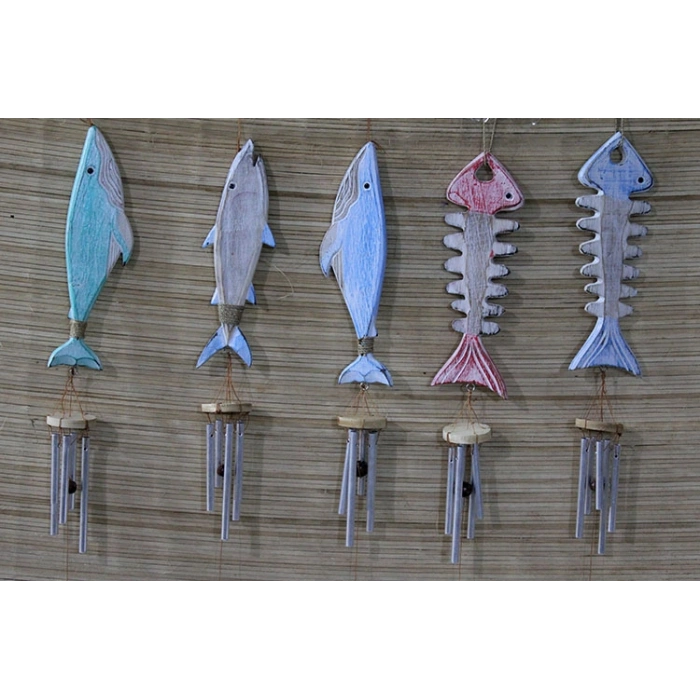 Ahşap Balıklı Metal Çan