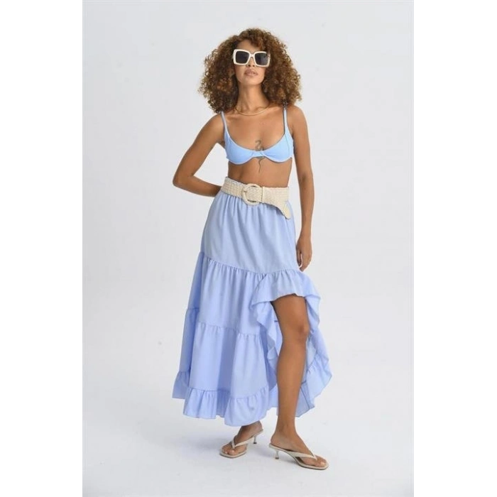 Audrey Fıfrlı Yırtmaç Detay Etek 4037