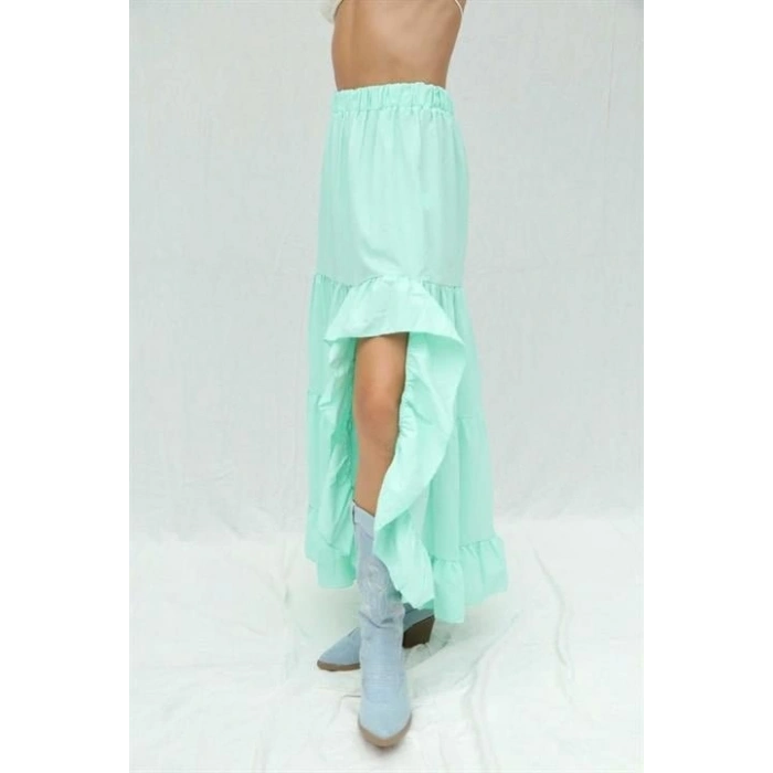 Audrey Fıfrlı Yırtmaç Detay Etek 4037