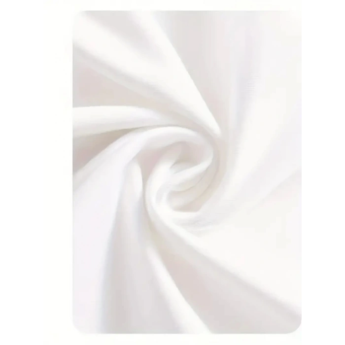 Baskılı Oversize Bisiklet Yaka T-shirt - Beyaz