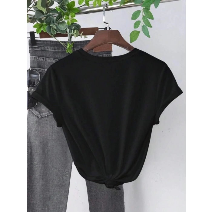 Baskılı T-shirt - Siyah