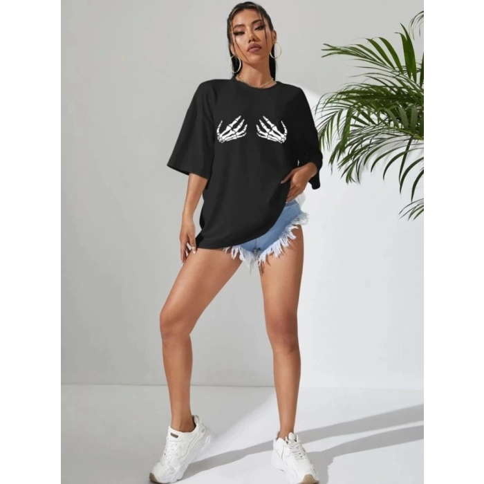 Baskılı T-shirt - Siyah