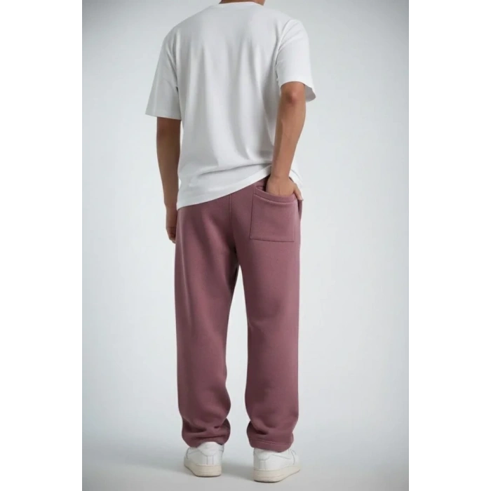 Erkek Baggy Alt Eşofman - Gül Kurusu