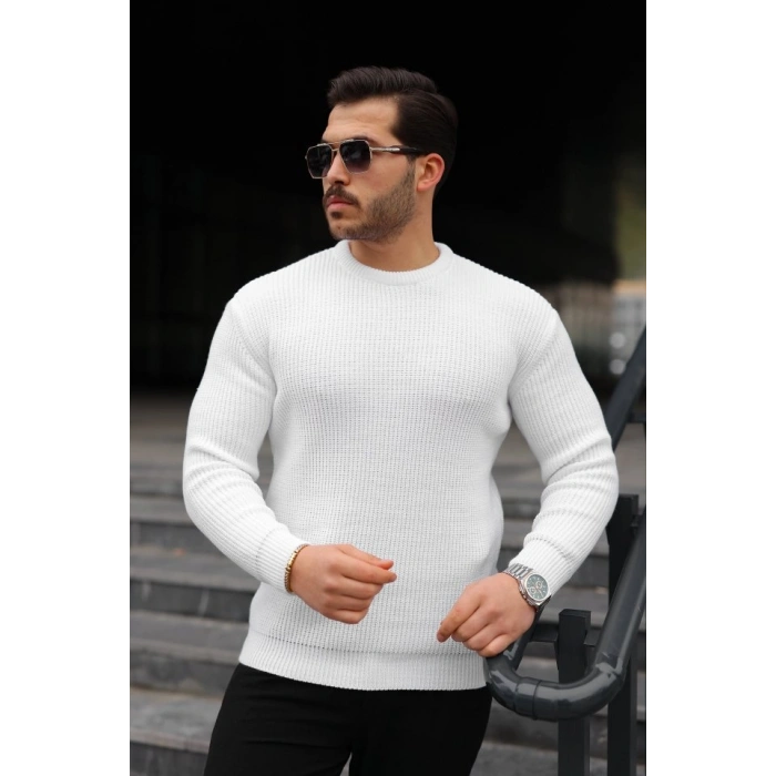 Erkek Bisiklet Yaka Örme Kazak