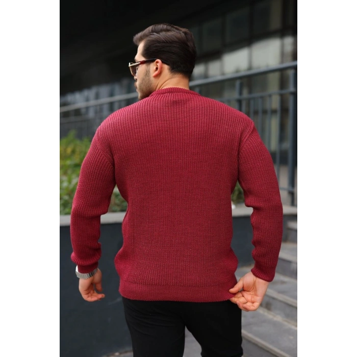 Erkek Bisiklet Yaka Örme Kazak