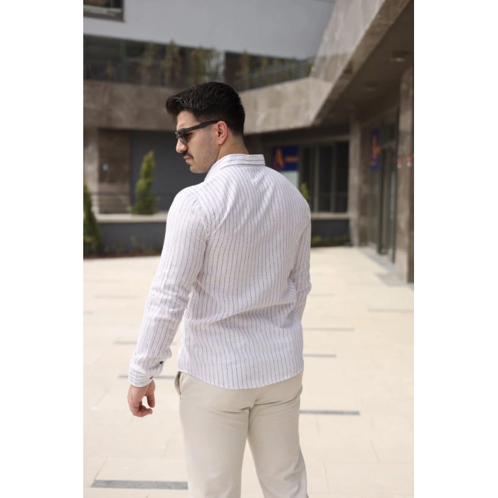 Erkek çizgi Desenli Gömlek