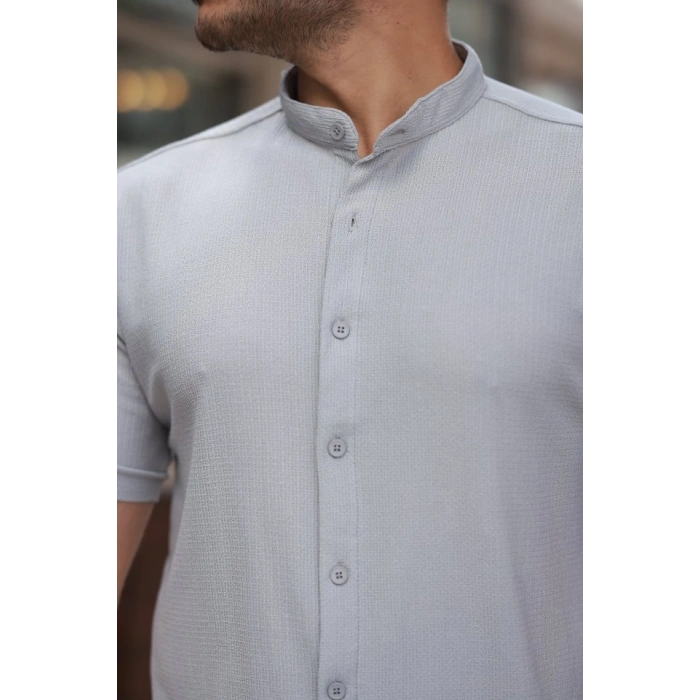 Erkek Hakim Yaka Kısa Kollu Gömlek