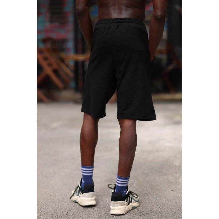 Erkek İki İplik Cepli Şort - Siyah