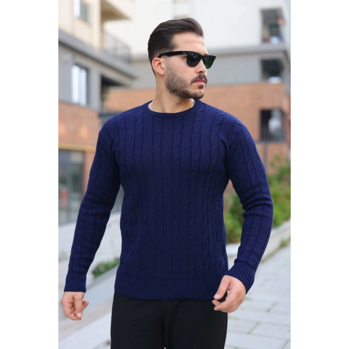 Erkek örgü Desen Bisiklet Yaka Kazak