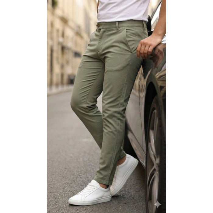 Erkek Slim Fit Dilli Kumaş Pantolon