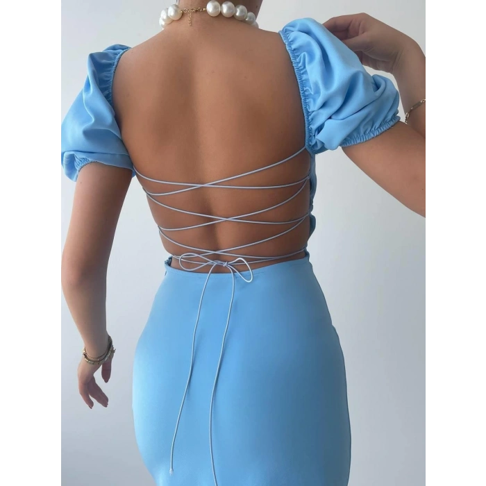 Hessen Sırt Dekolteli Elbise