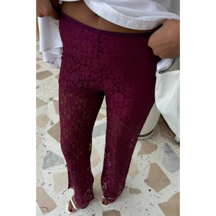 İçi Astarlı Dantel Pantolon 0081