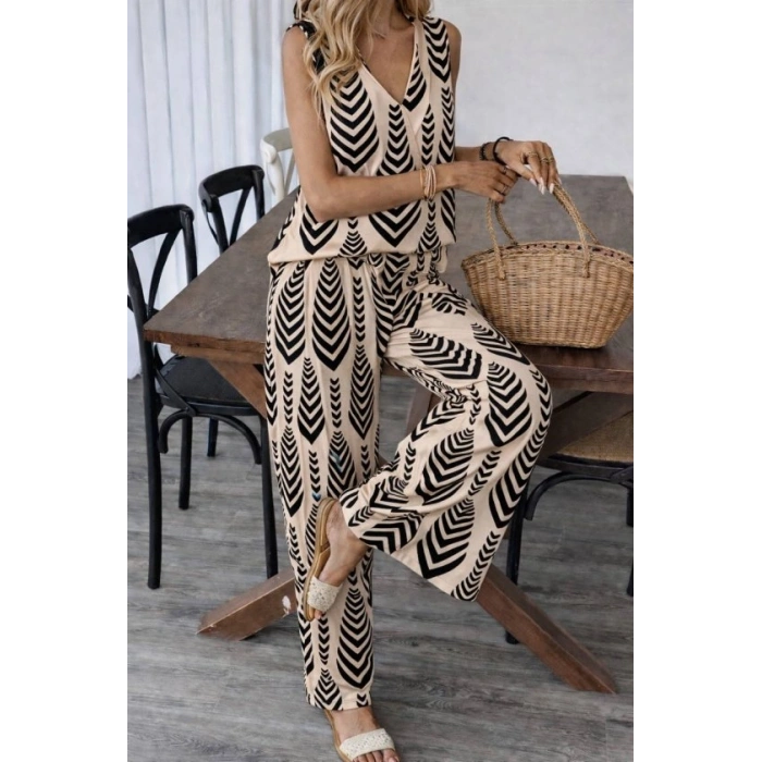 Kadın Desenli Dokuma Viskon Takım