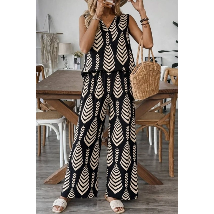 Kadın Desenli Dokuma Viskon Takım