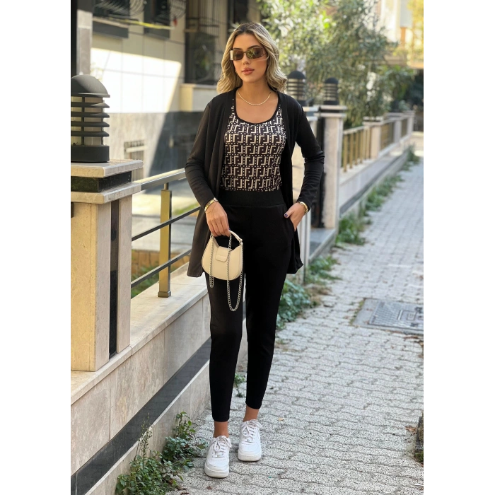 Kadın Uzun Kollukrep üçlü Takım