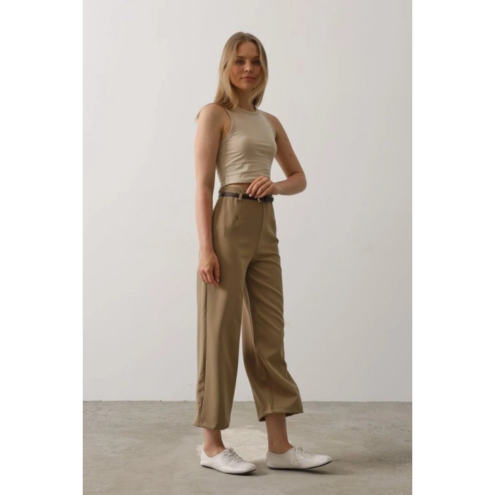 Kemer Pens Detaylı Pantolon - Haki