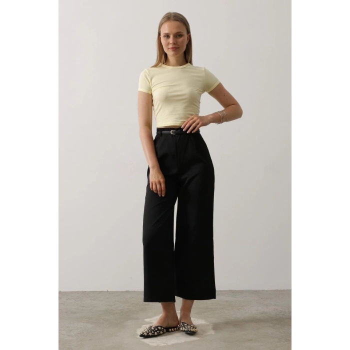 Kemer Pens Detaylı Pantolon - Siyah