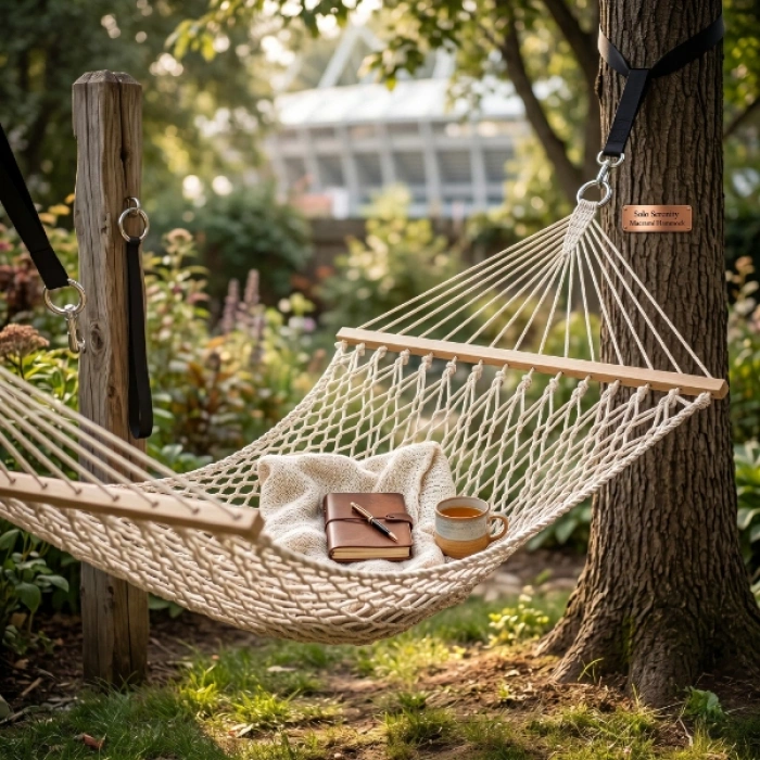 Makrome İp Lüks Tek Kişilik Hamak