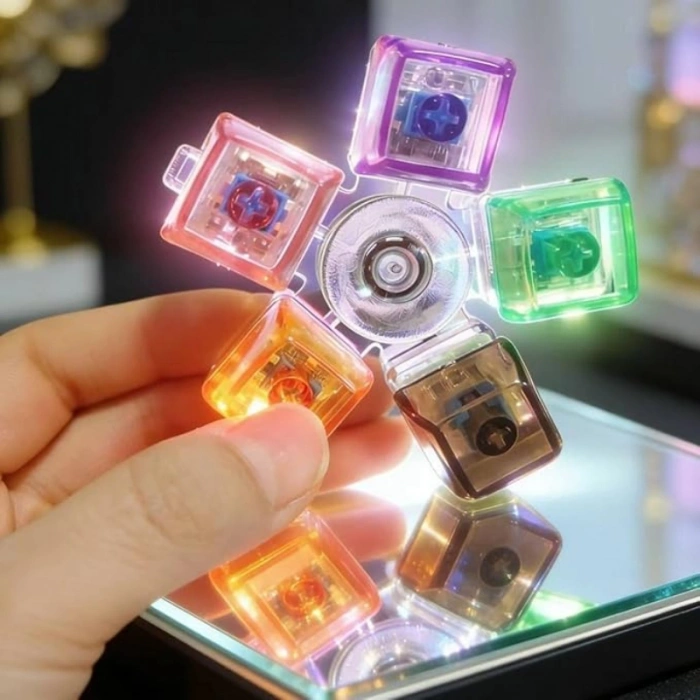 Mekanik Switch Klavye Stres Çarkı - Renkli Tuşlu Fidget Oyuncak