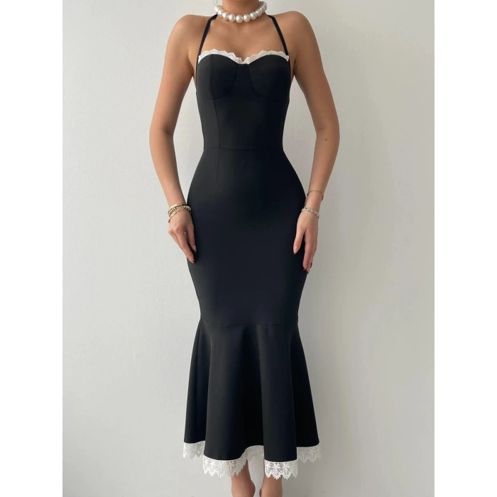 Monea Boyundan Bağlamalı Elbise