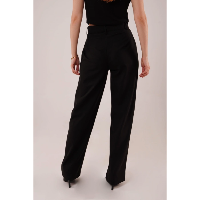 Premium Model Oturtmalı Siyah Pantolon
