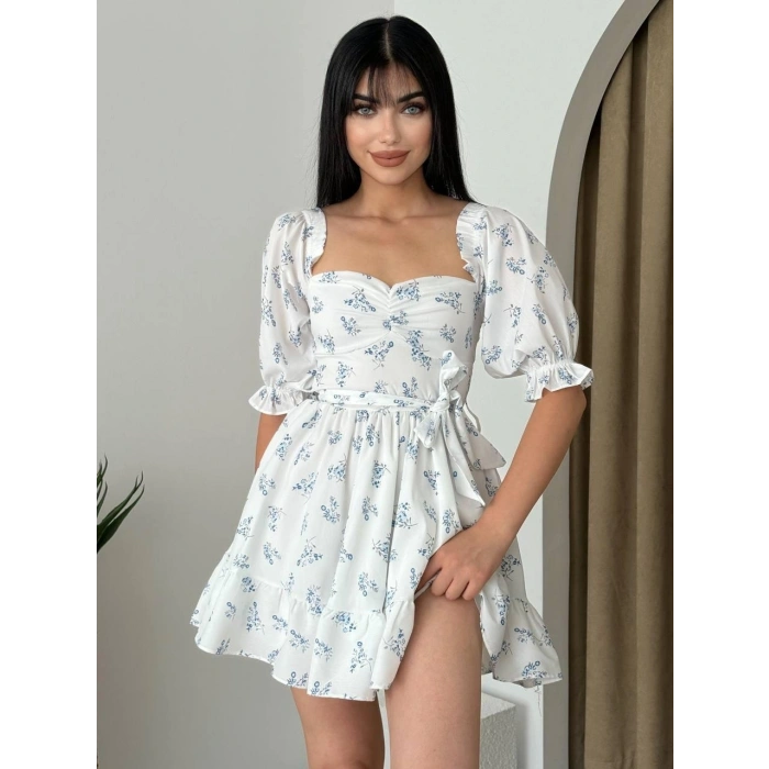 Rucka Belden Bağlamalı Mini Elbise