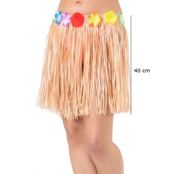 Saman Renk Püsküllü Hawaii Luau Hula Etek